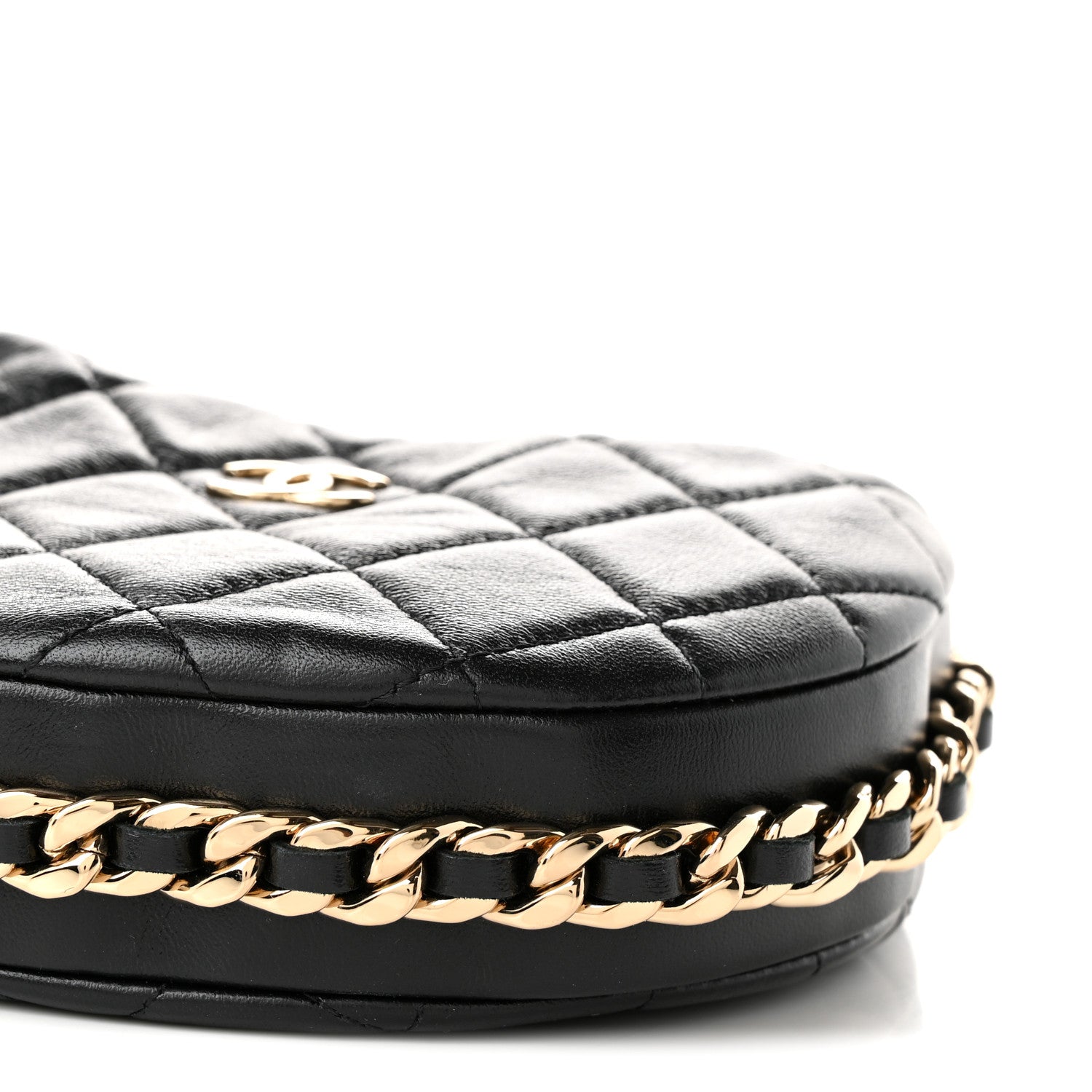 Chanel Lambskin Quilted Chain Around Pouch Hobo Black 9 of 9