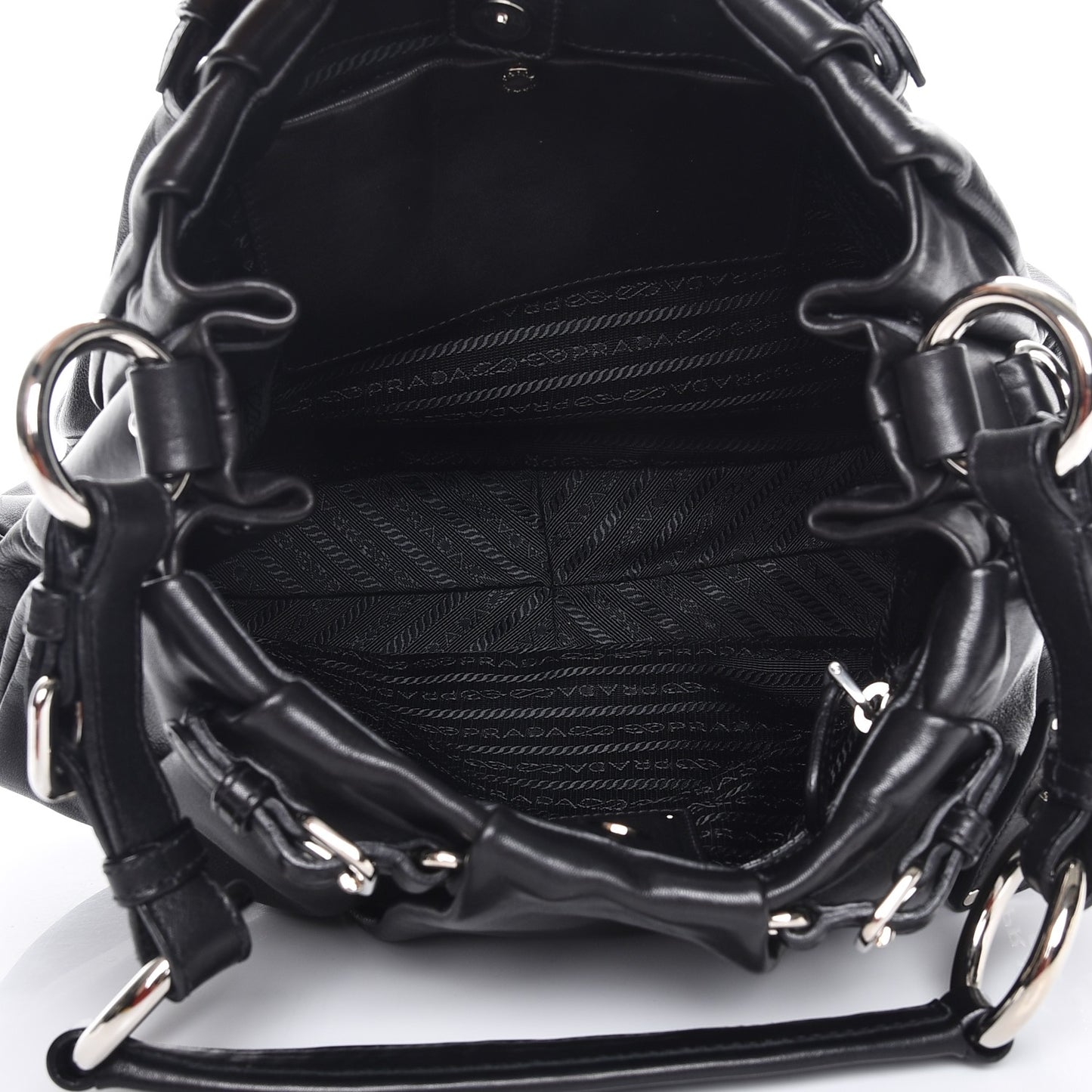 Soft Calf Pleated Hobo Nero Black