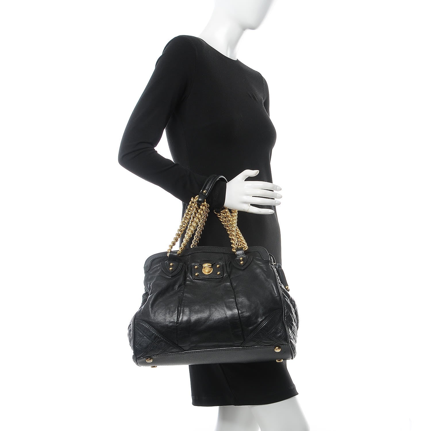 Marc Jacobs Calfskin Mix Quilted East West Virna Black 2 of 12