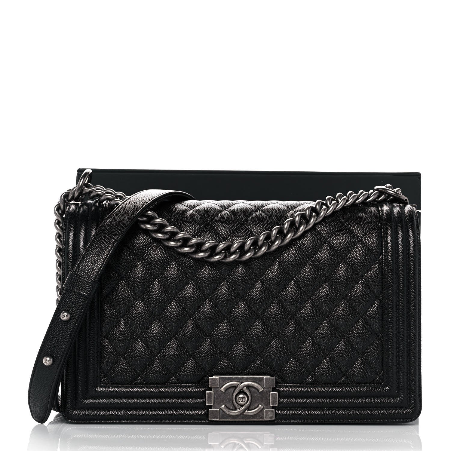 Chanel Caviar Quilted New Medium Boy Flap Black 10 of 10