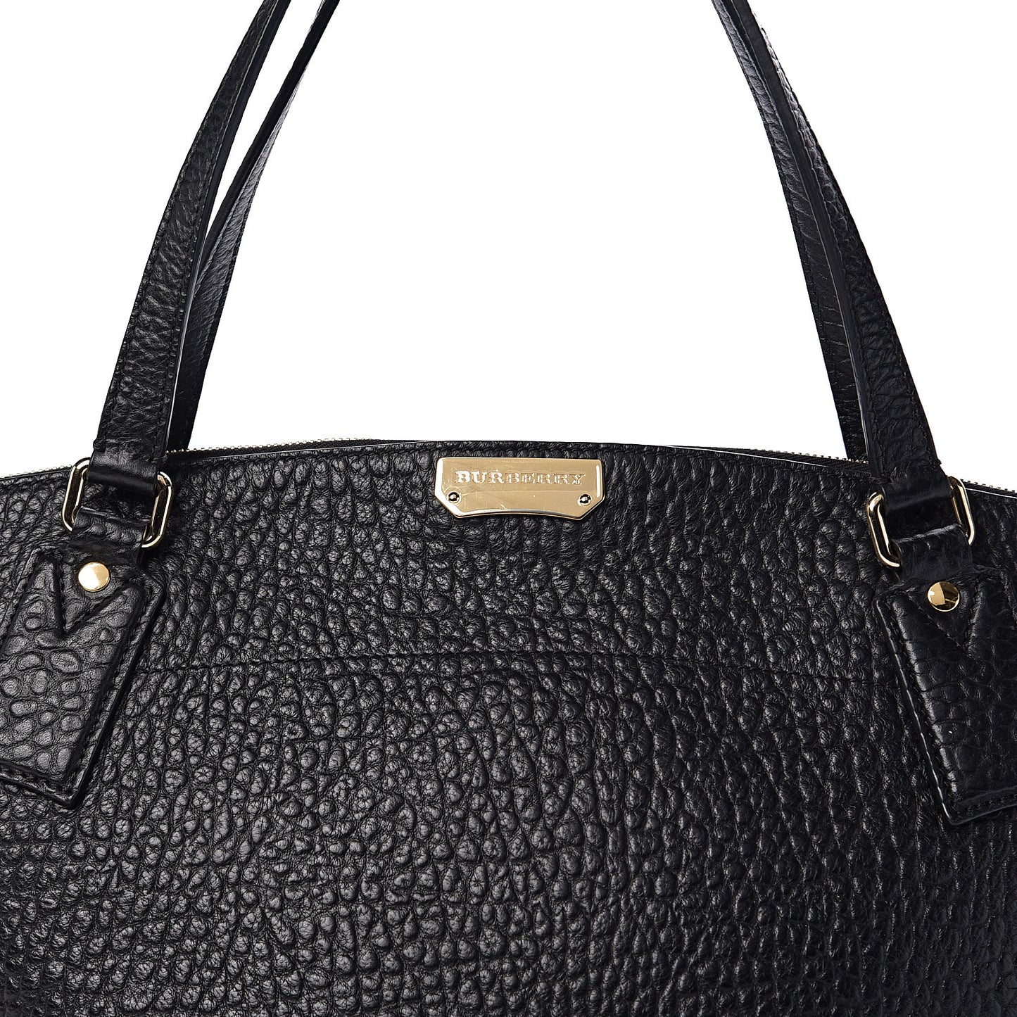 Signature Grain Calfskin Medium Welburn Tote Black