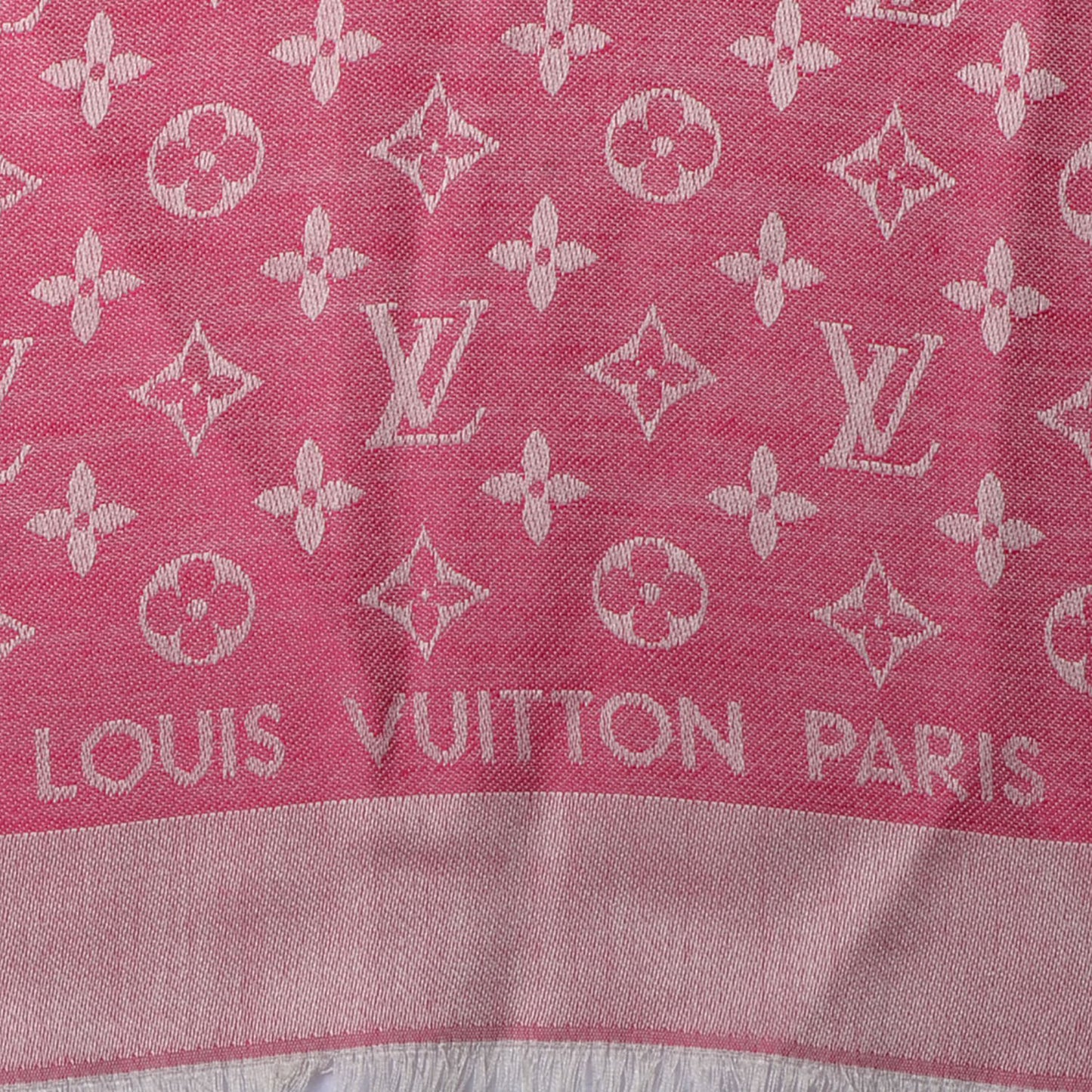 Silk Wool Monogram Denim Shawl Pivoine