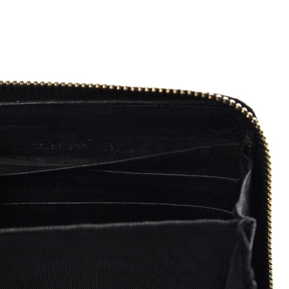 Saint Laurent Patent Y Mail Zip Around Wallet Black 7 of 13