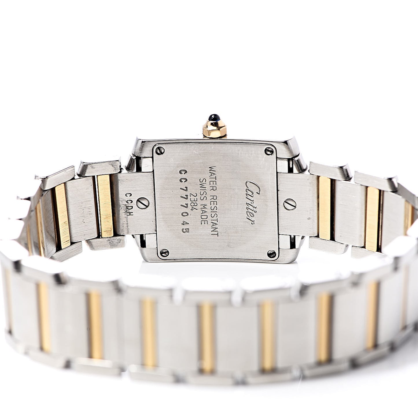 Stainless Steel 18K Yellow Gold 20mm Tank Francaise Quartz Watch