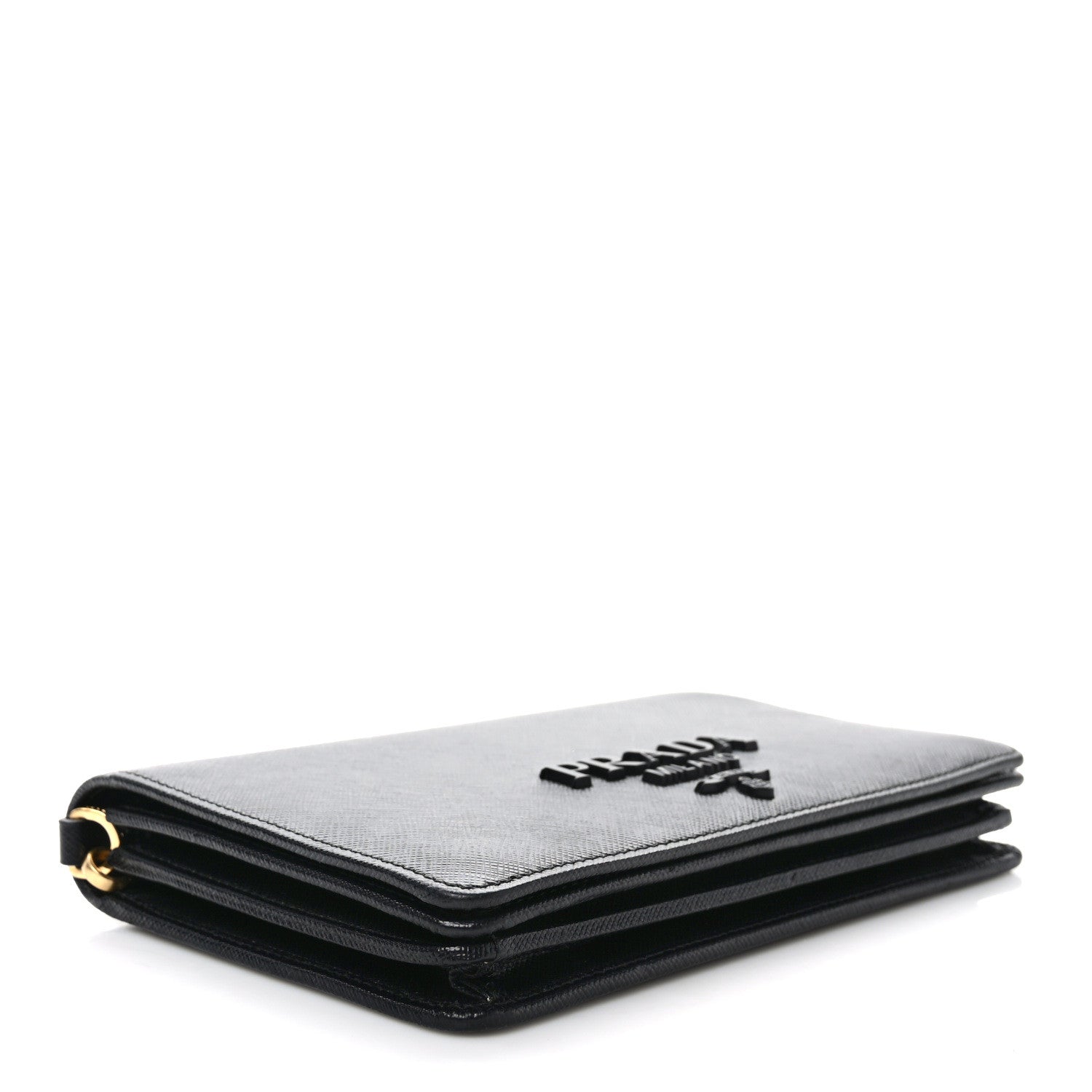 Prada Saffiano Lux Monochrome Chain Wallet Black 4 of 8