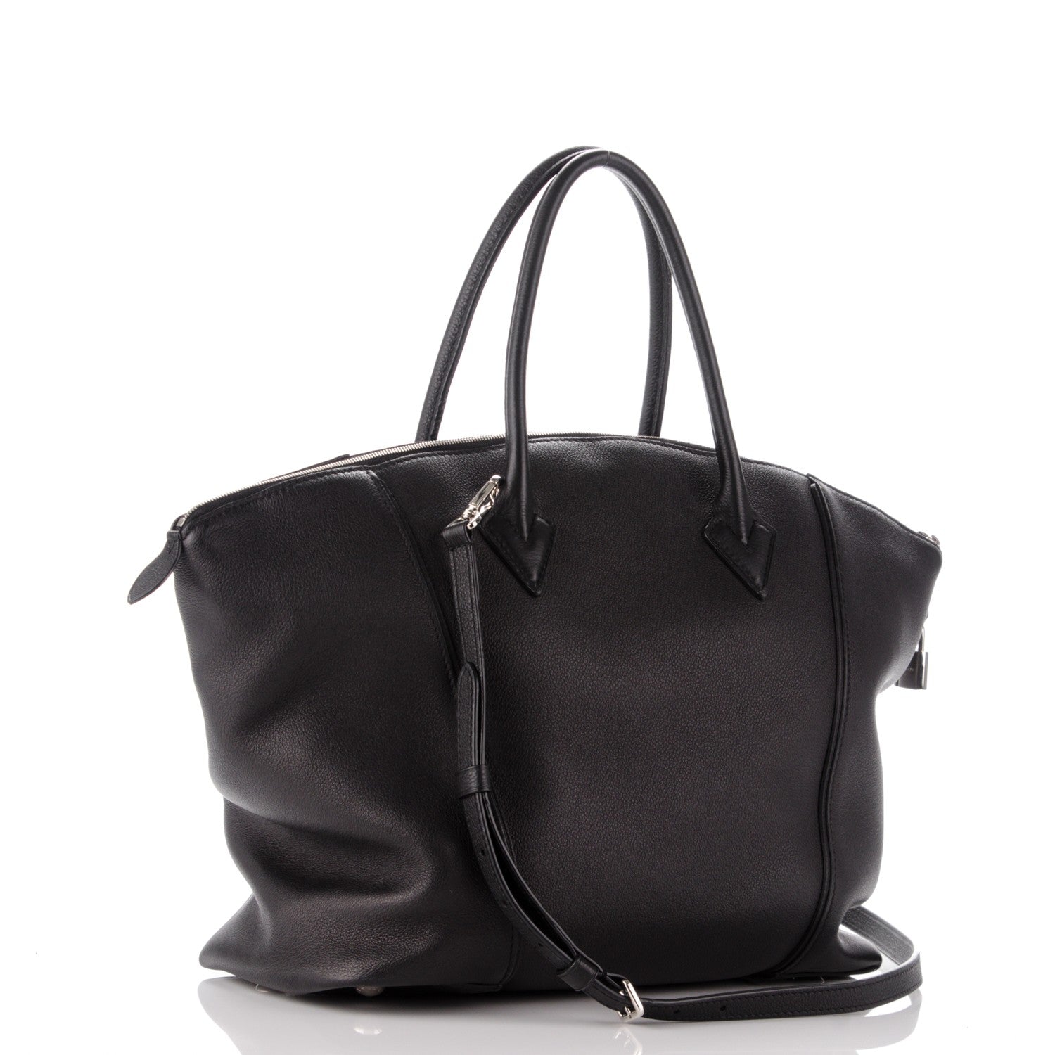 Louis Vuitton Veau Cachemire Soft Lockit MM Black 3 of 10