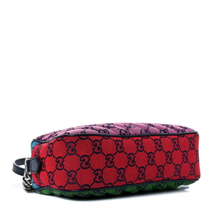 Gucci Monogram Multicolor Matelasse Diagonal Small GG Marmont Chain Shoulder Bag Pink Blue Green Red Light Blue 4 of 12