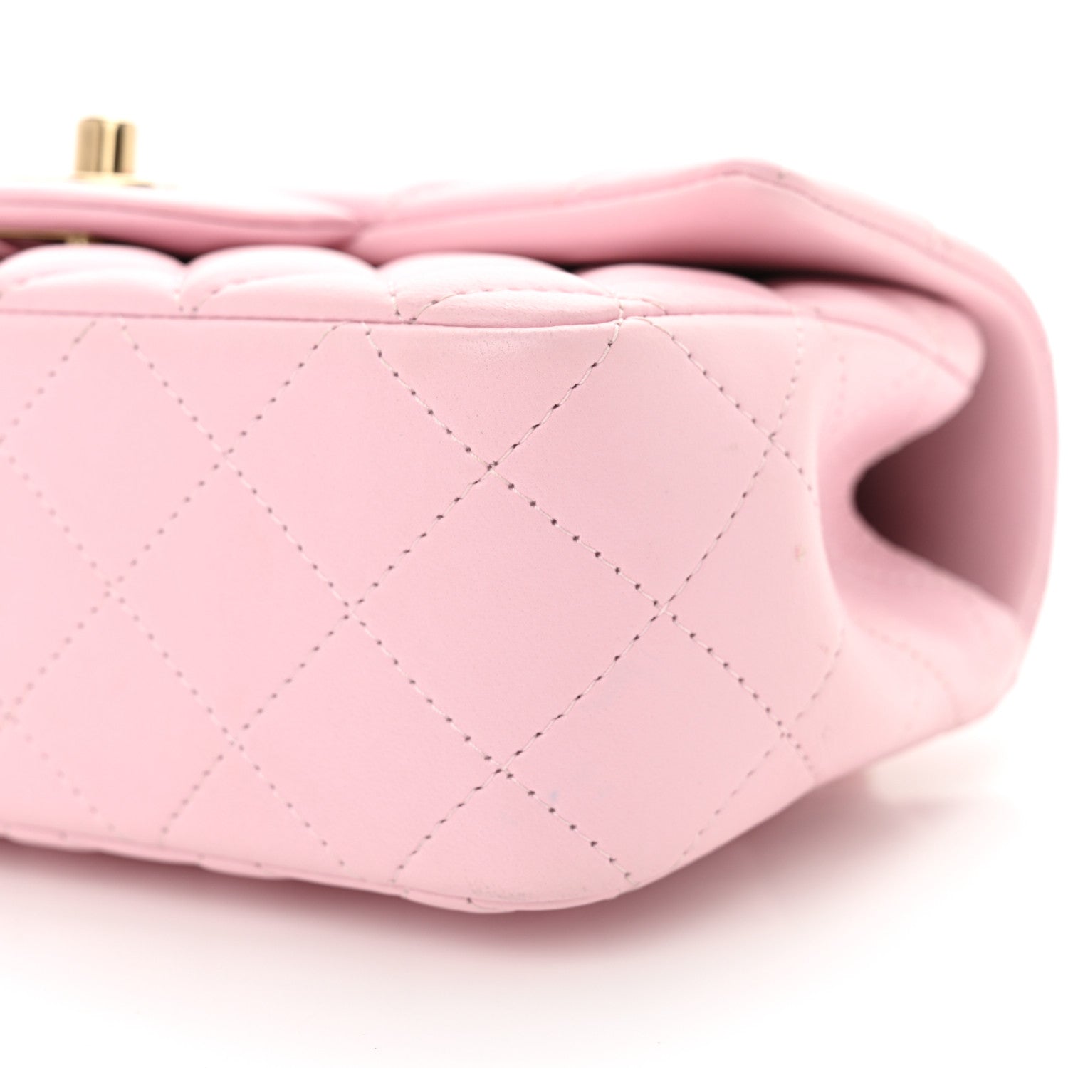 Chanel Lambskin Quilted Mini Top Handle Rectangular Flap Light Pink 10 of 13