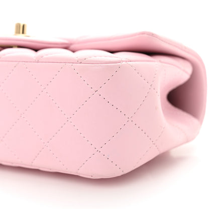Chanel Lambskin Quilted Mini Top Handle Rectangular Flap Light Pink 10 of 13