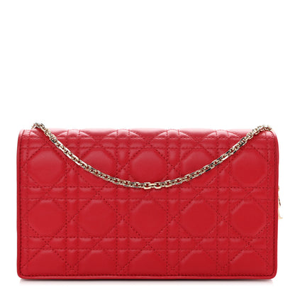 Christian Dior Lambskin Cannage Lady Dior Pouch Red 3 of 10