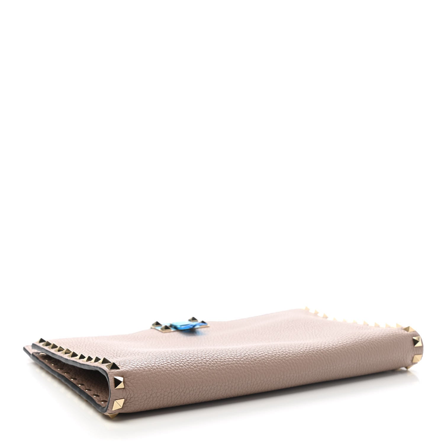 Valentino Garavani Vitello Rockstud Clutch Poudre 4 of 7