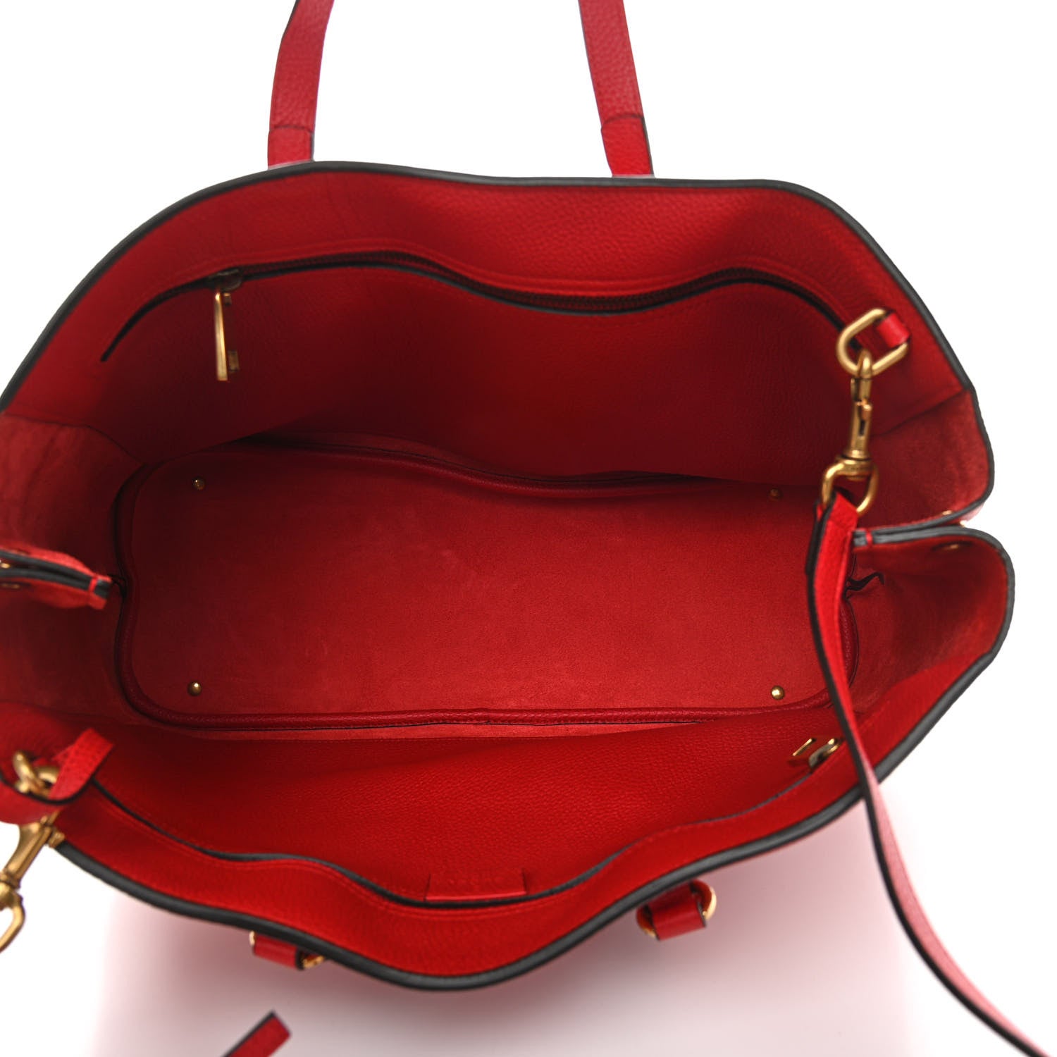 Gucci Textured Calfskin Large Bright Bit Tote Red 6 of 13