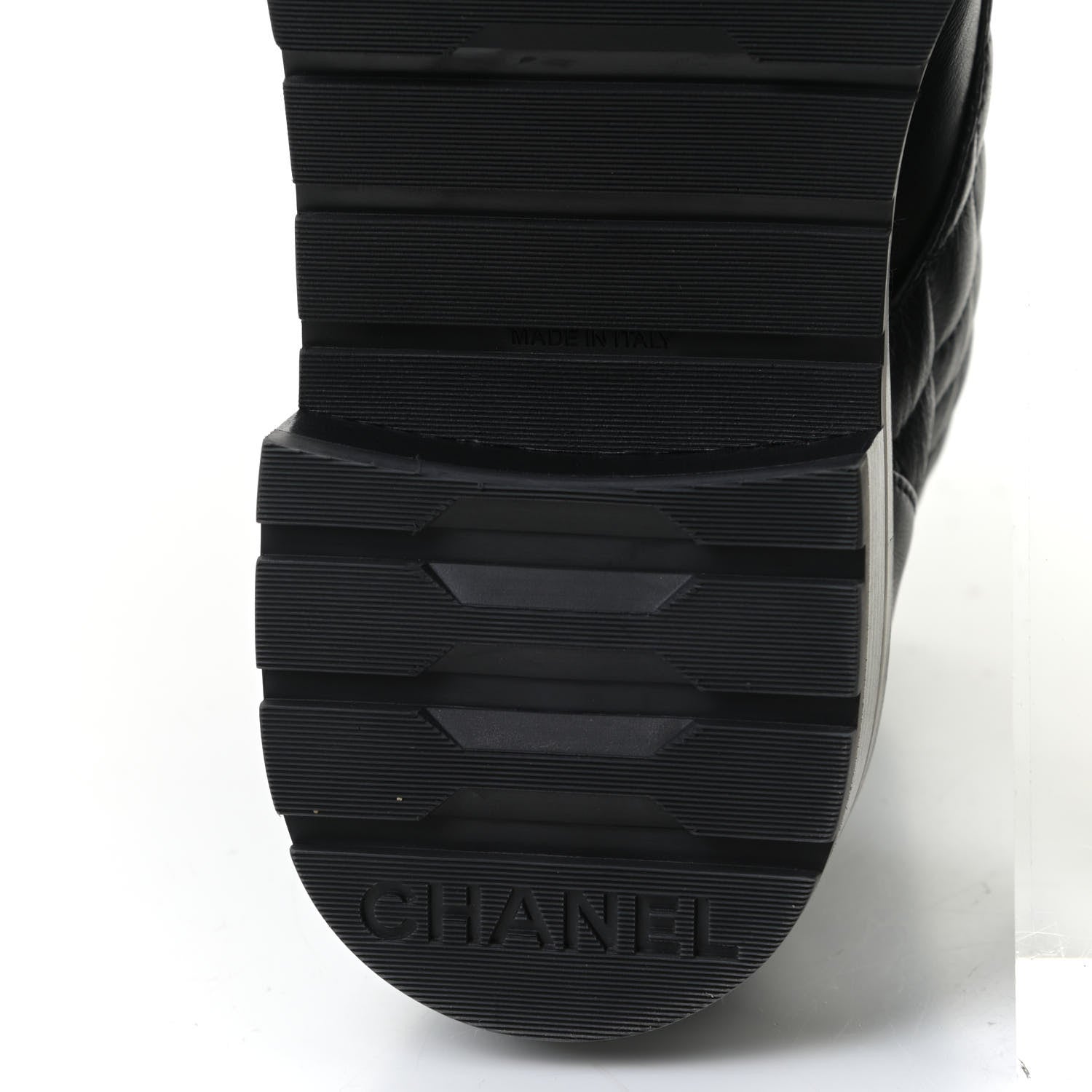 Chanel Shiny Lambskin Quilted Lace Up Combat Boots 38.5 Black 9 of 11