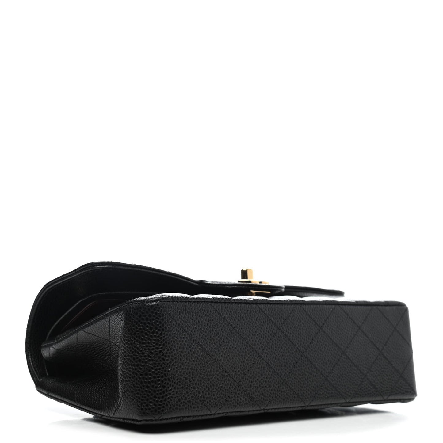 Caviar Quilted Small Double Flap Black