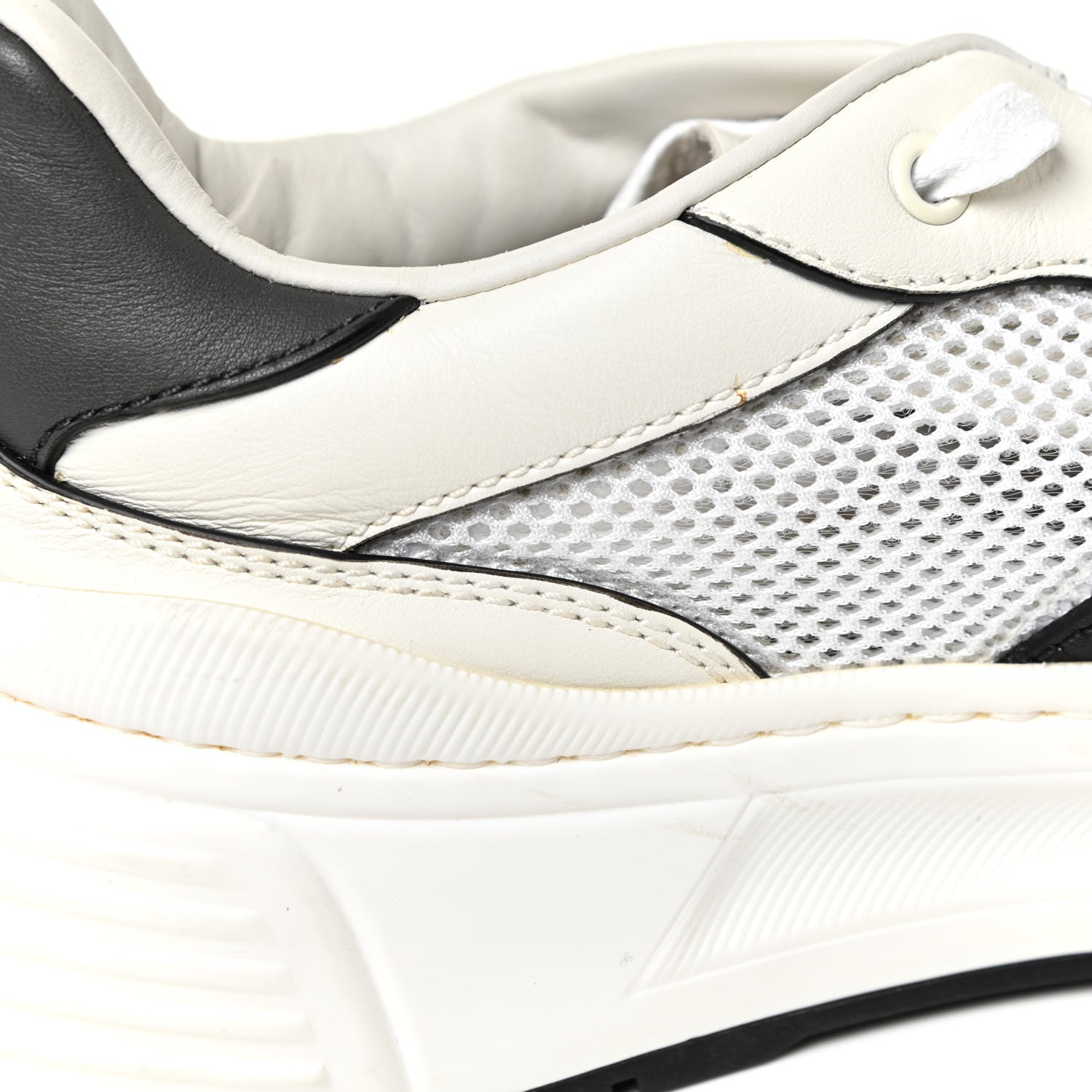 Bottega Veneta Calfskin Technical Mesh Speedster Sneakers 42 White Black 11 of 14