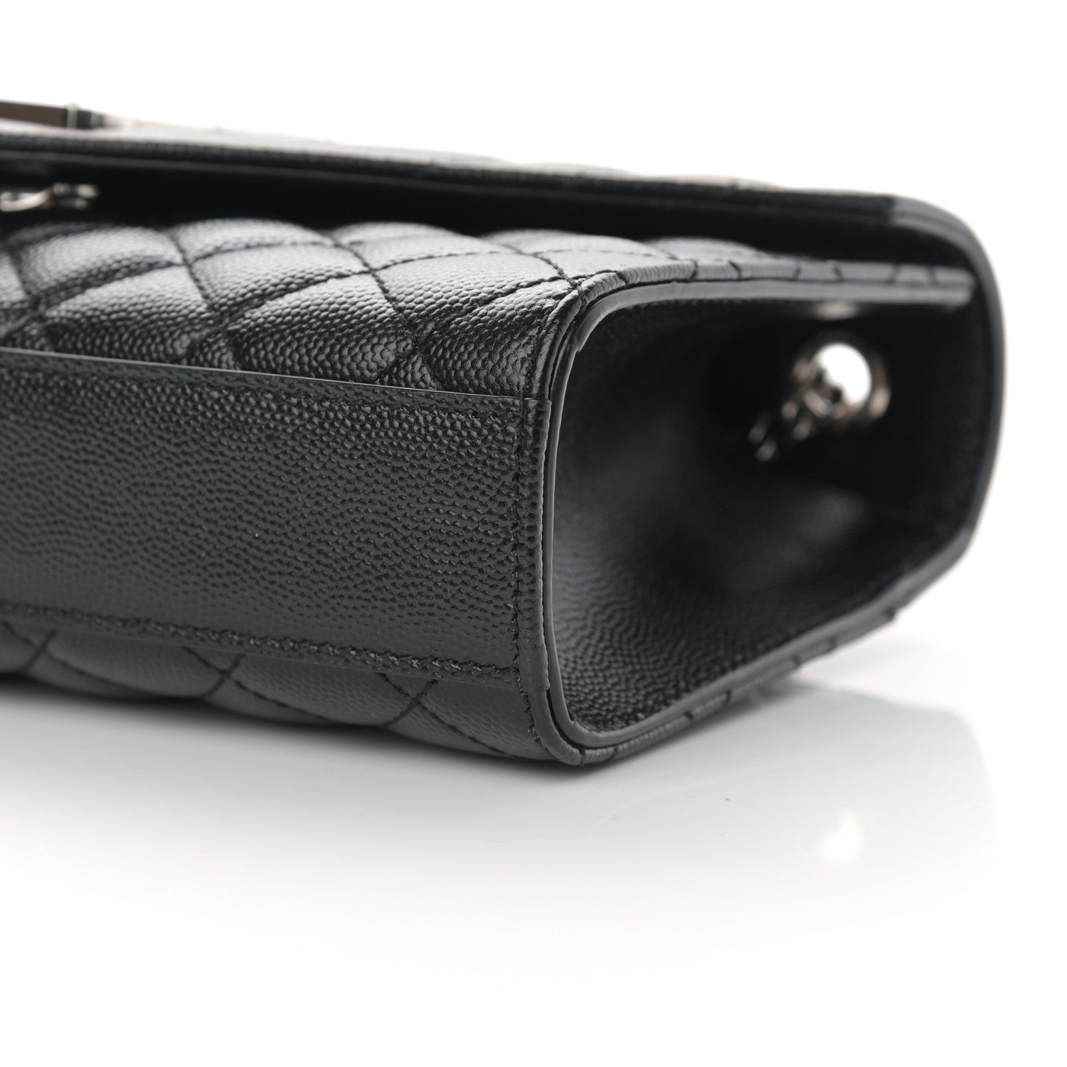 Saint Laurent Grain De Poudre Textured Mixed Matelasse Triquilt Small Monogram Satchel Black 10 of 12