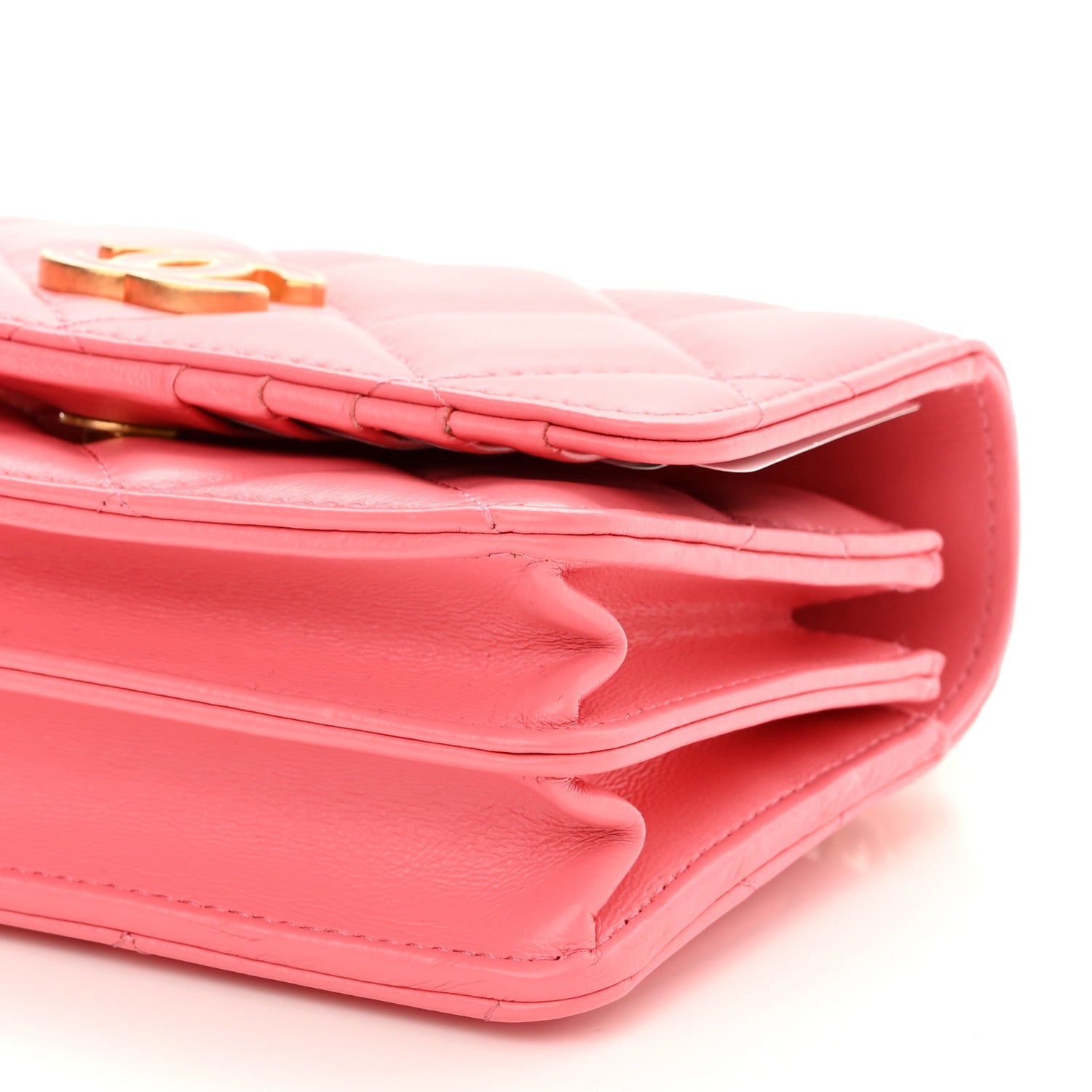 Chanel Lambskin Enamel Quilted Pending CC Clutch With Chain Pink 10 of 11