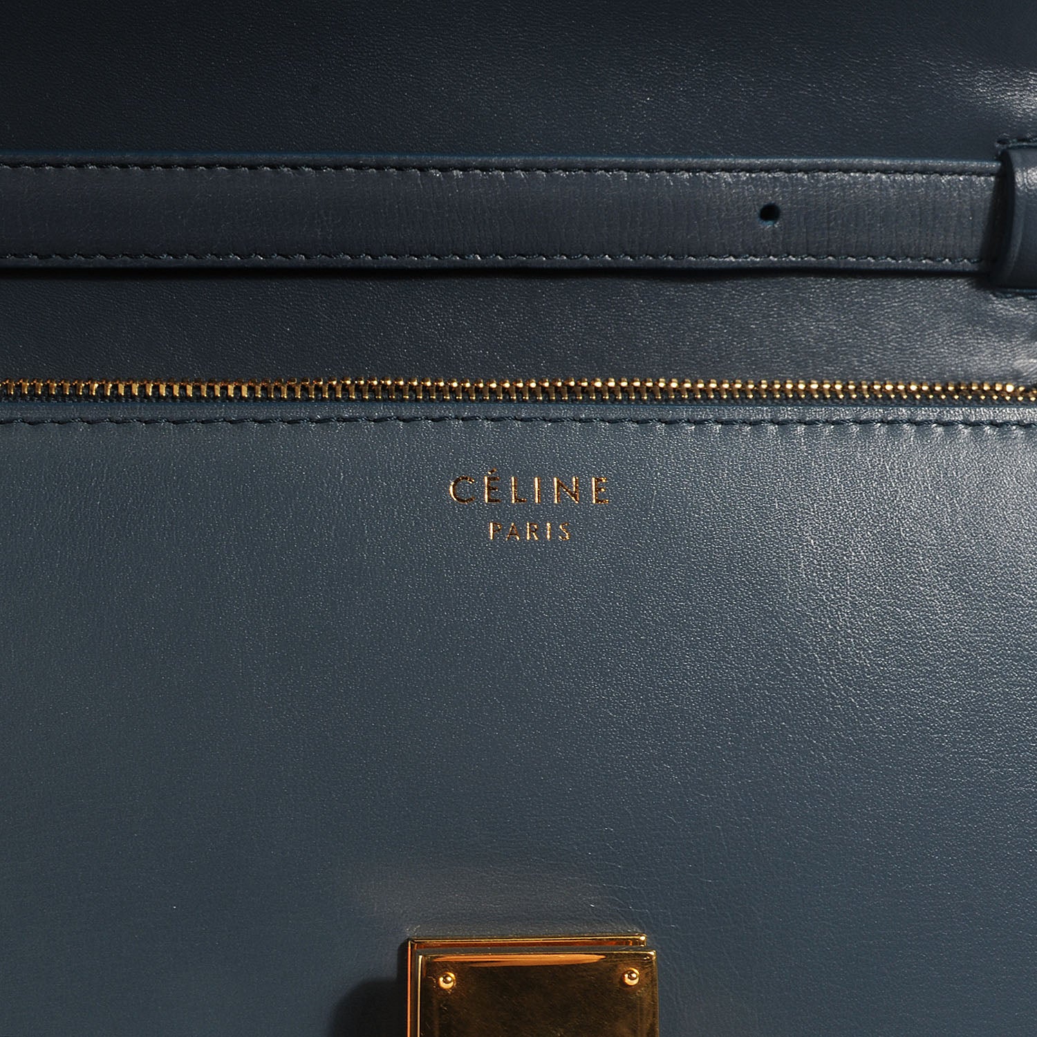 Celine Leather Medium Classic Box Flap Bag Slate Blue 6 of 8
