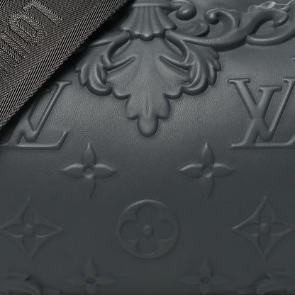 Louis Vuitton Calfskin Debossed Monogram Versailles City Keepall Dark Shadow Grey 7 of 9