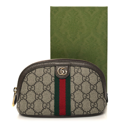 Gucci GG Supreme Monogram Textured Calfskin Web Medium Ophidia Cosmetic Case Beige Ebony New Acero 11 of 11
