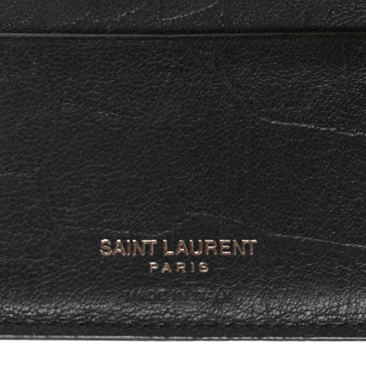 Calfskin Crocodile Embossed Monogram Bifold Wallet Black