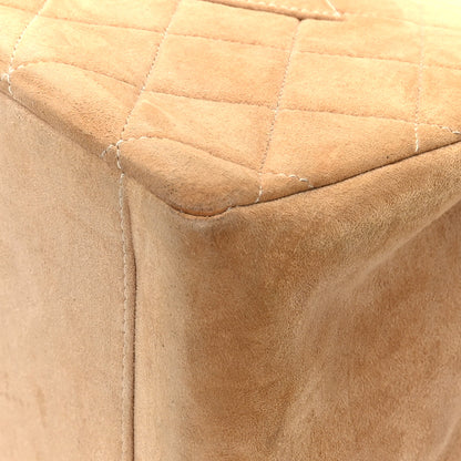 Chanel Suede Quilted CC Timeless Shopping Tote Beige 9 of 12