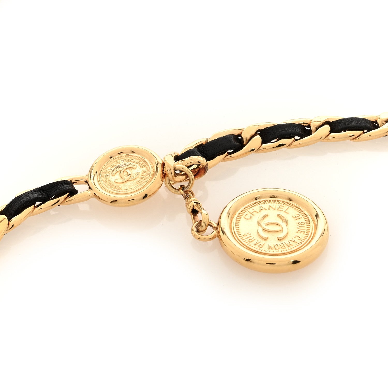 Chanel Lambskin Chain CC Medallion Belt Black Gold 3 of 3
