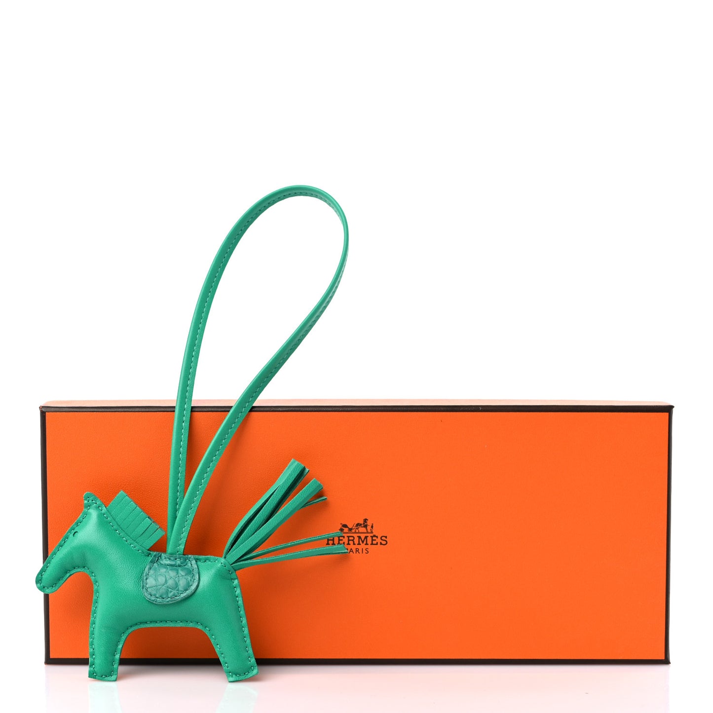 Milo Lambskin Matte Alligator Touch Grigri Rodeo Horse Bag Charm PM Menthe Vert Jade