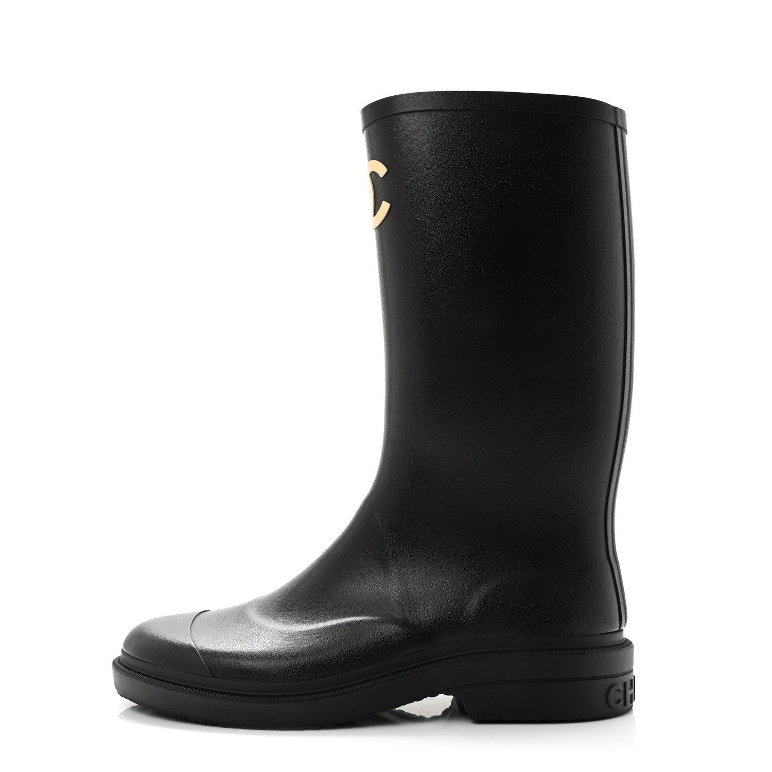 Chanel Caoutchouk CC High Boots 41 Black 1 of 10