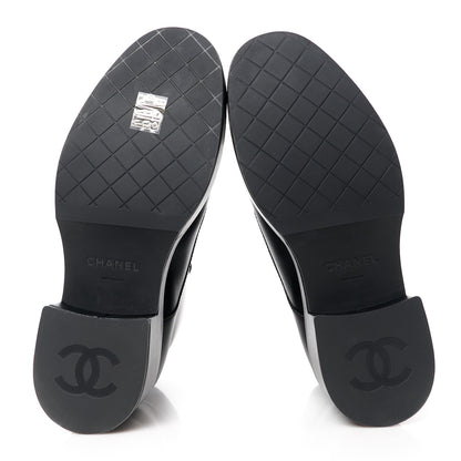 Chanel Calfskin Velvet CC Cap Toe Boots 39.5 Black 5 of 8