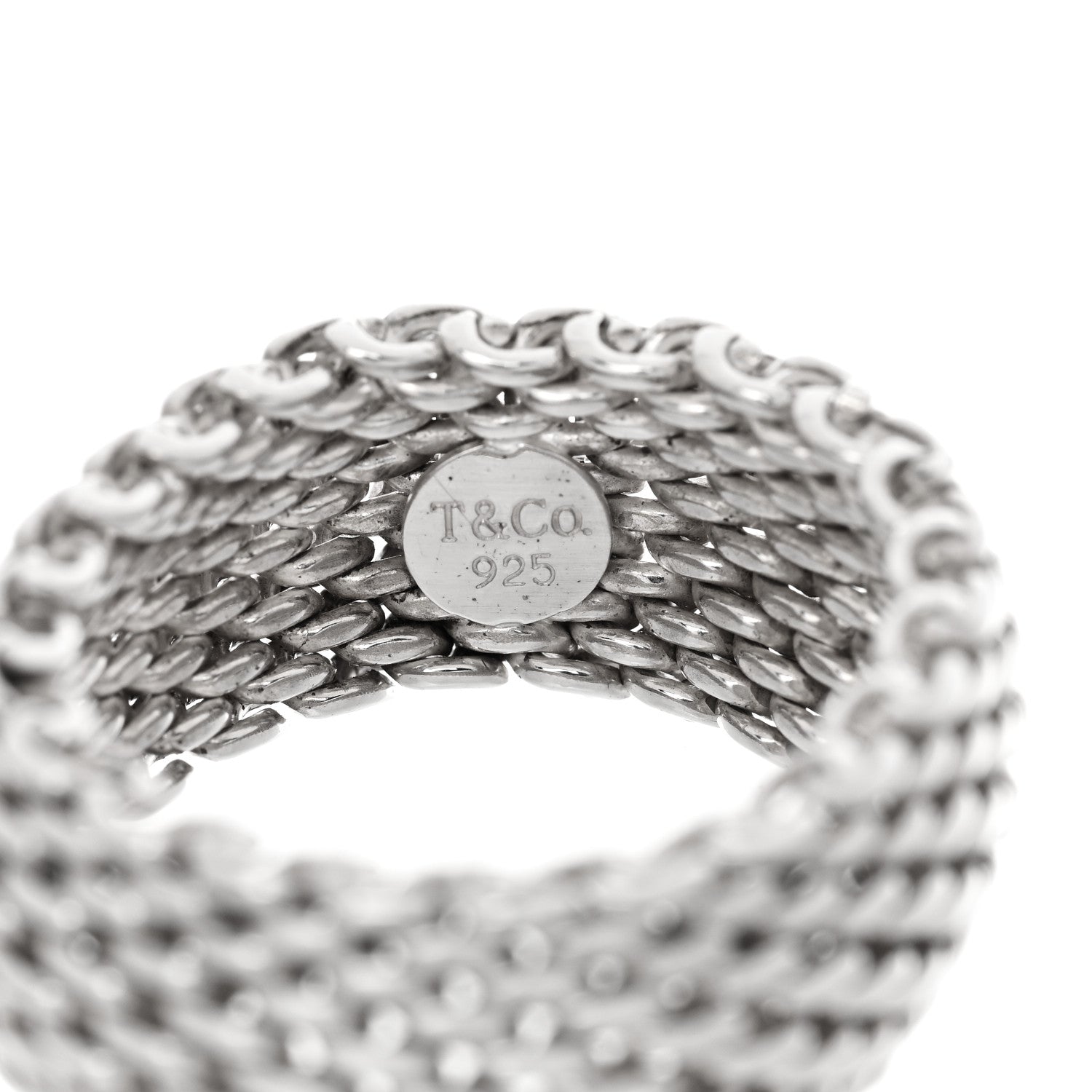 Tiffany Sterling Silver Somerset Mesh Ring 58 8.5 4 of 4