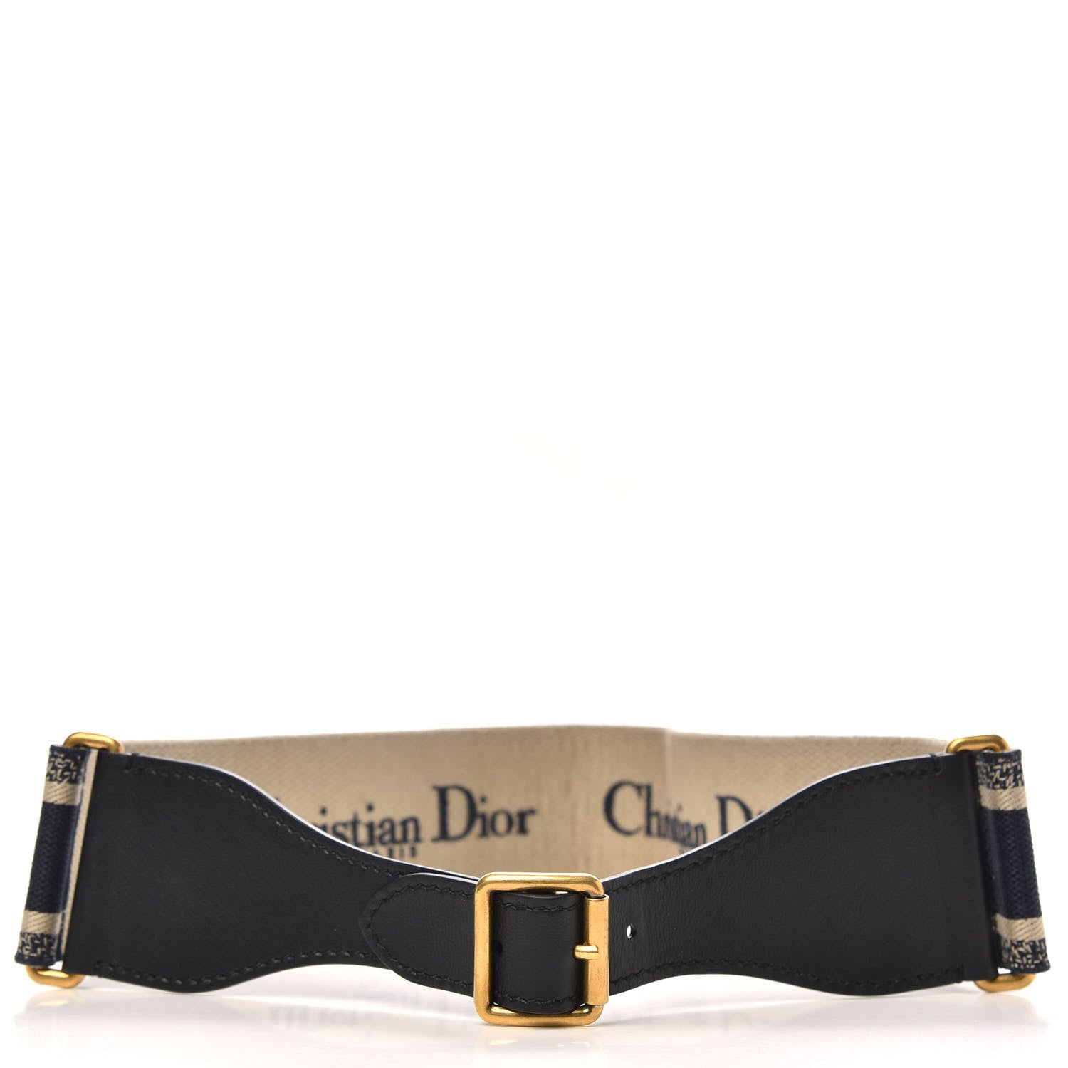 Christian Dior Canvas Embroidered Large Book Belt 85 34 Bleu 2 of 5