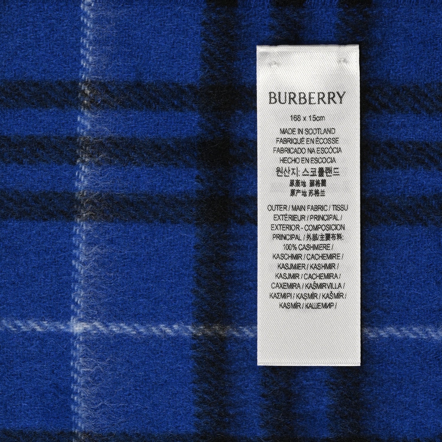 Burberry Cashmere Vintage Check Fringe Scarf Knight 4 of 4