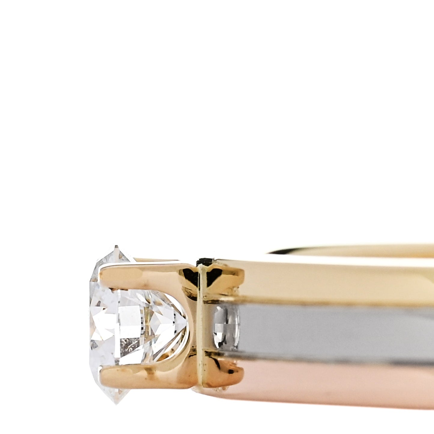 18K Pink Yellow White Gold Diamond .25ct Solitaire Trinity Engagement Ring 50 5.25