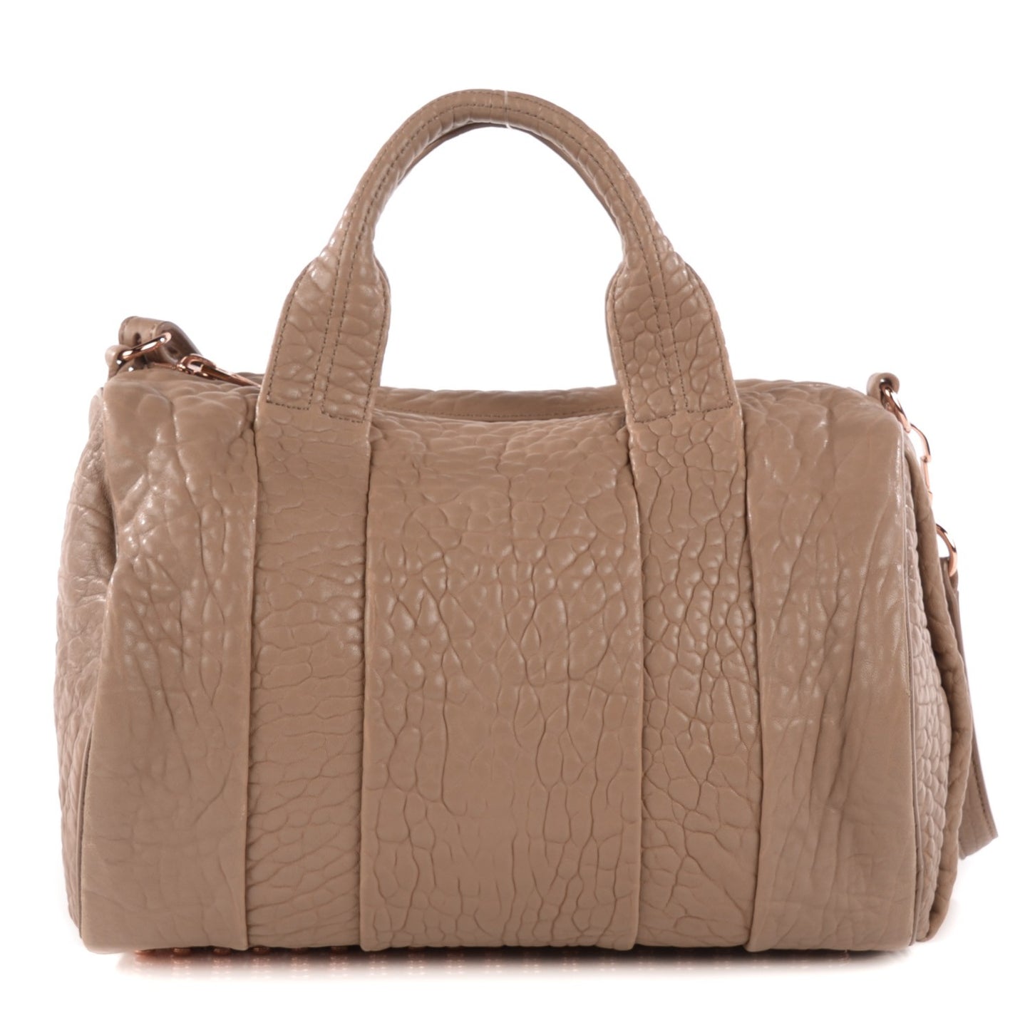 Pebbled Lambskin Rocco Latte Rose Gold Hardware