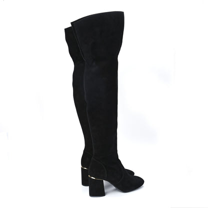Louis Vuitton Suede Skyline Thigh High Boots 38.5 Black 4 of 6