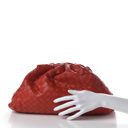 Bottega Veneta Nappa Maxi Intrecciato The Pouch Oversized Clutch Bright Red 2 of 9