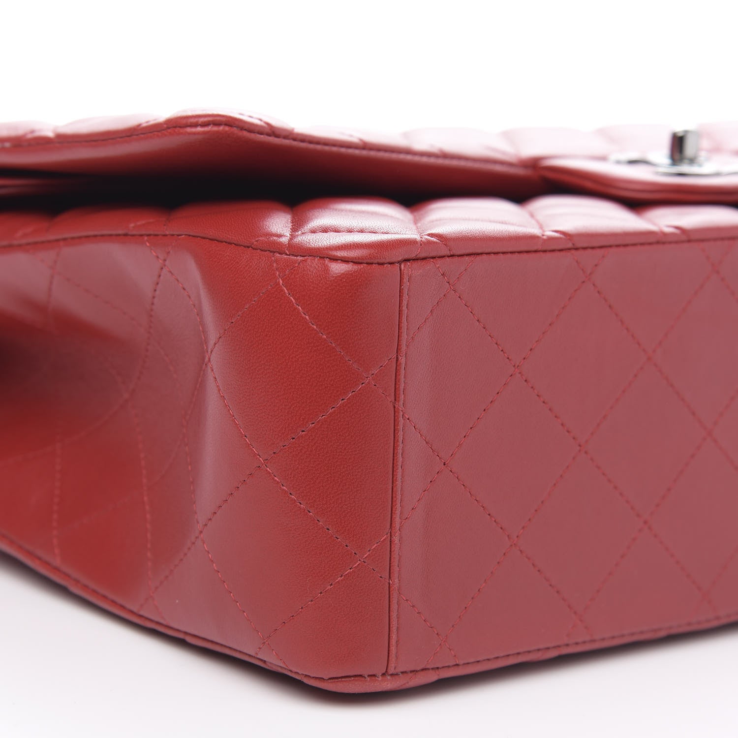 Chanel Lambskin Quilted Maxi Double Flap Red 9 of 10