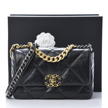 Chanel Goatskin Quilted Medium 19 Flap Black 11 of 11