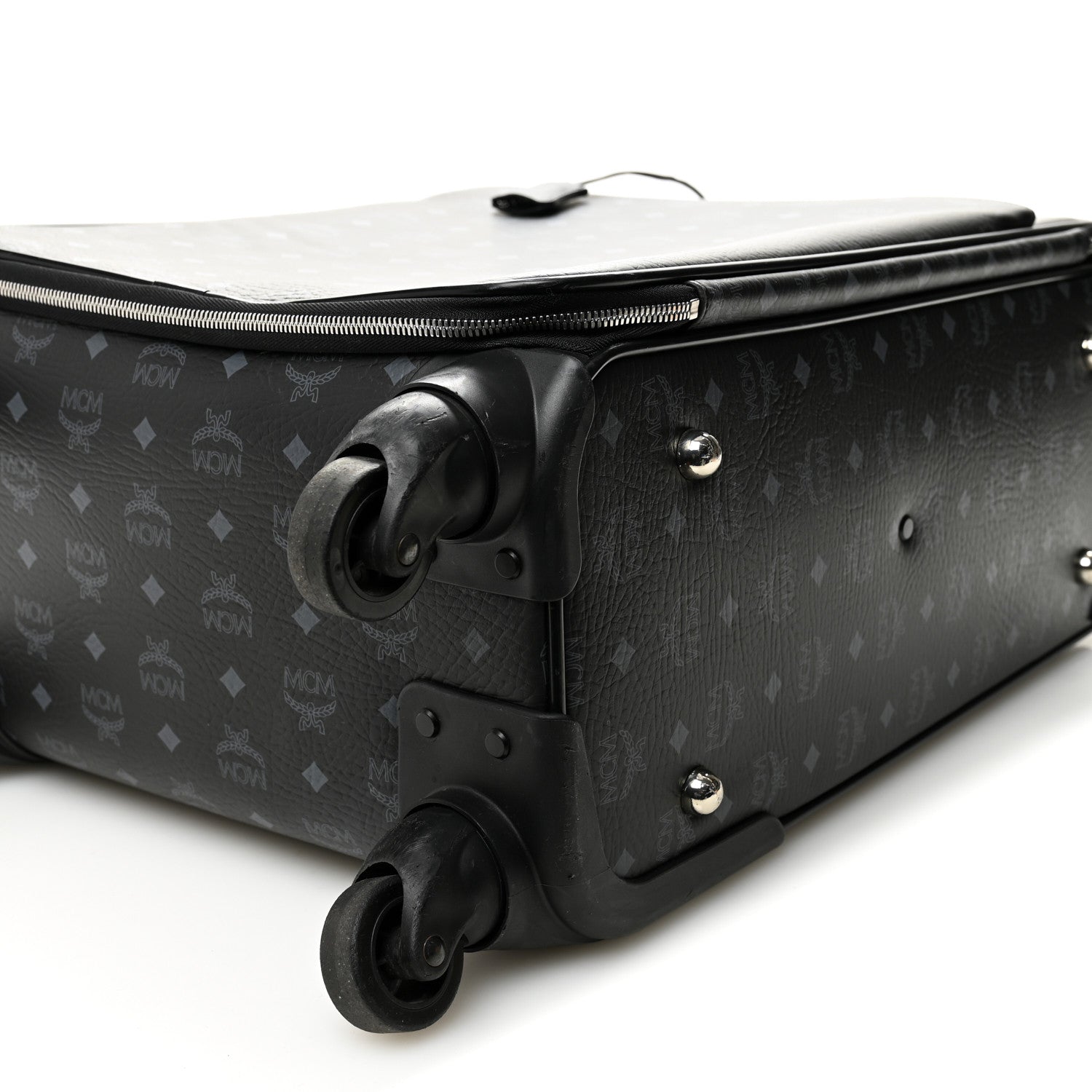 MCM Visetos Small Traveler Trolley Whelled Suitcase Black 9 of 12