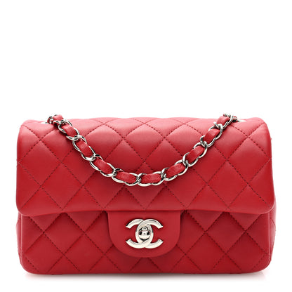 Chanel Lambskin Quilted Mini Rectangular Flap Red 1 of 9