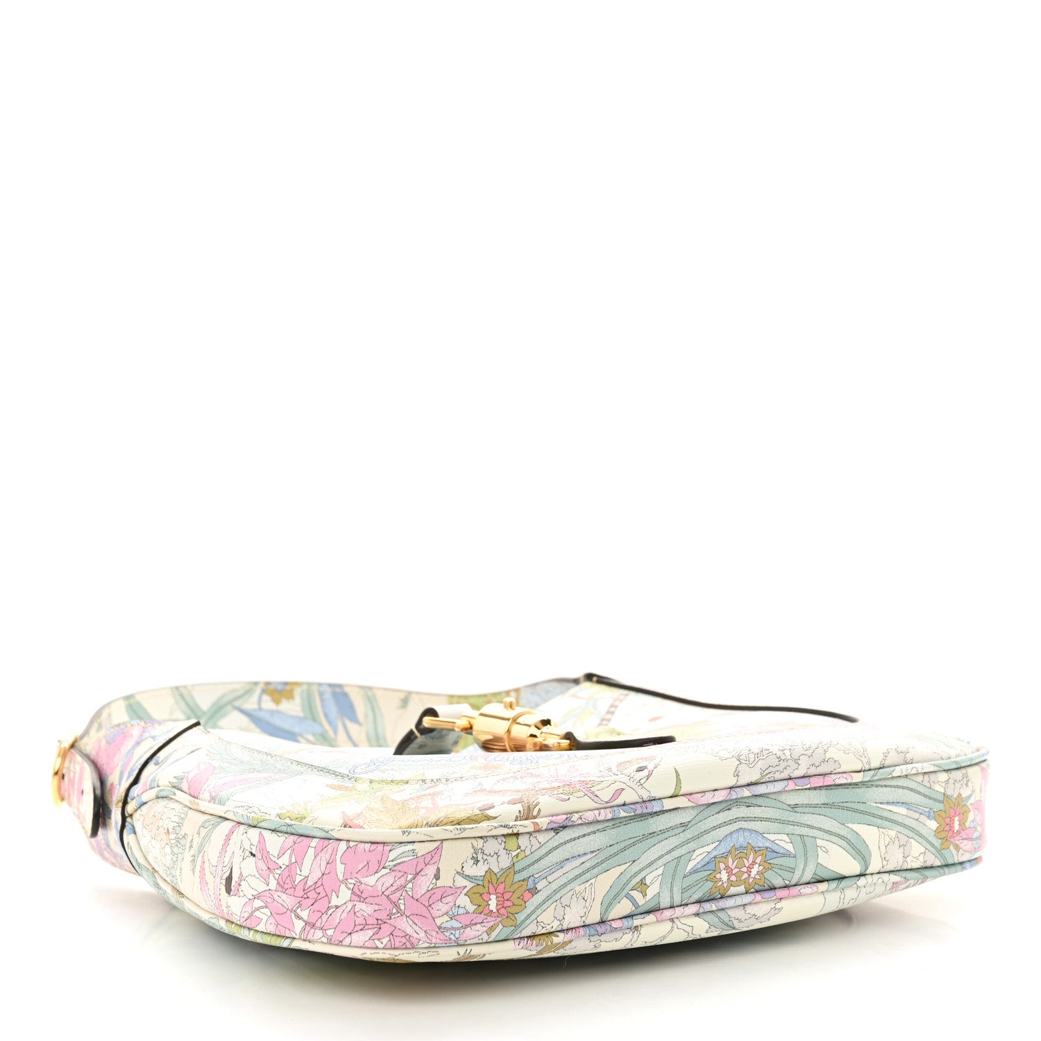 Gucci New Shangai Calfskin Tiger Savanah Small Jackie 1961 Hobo Chalky White Multicolor 4 of 11