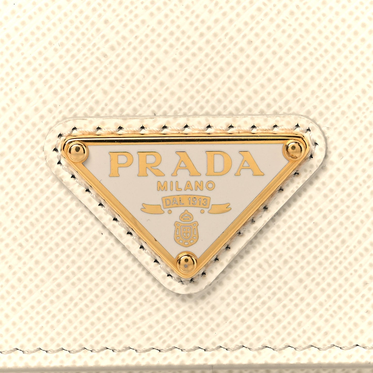 Saffiano Metal Triangle Logo Mini Bag Talco