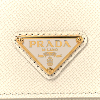 Prada Saffiano Metal Triangle Logo Mini Bag Talco 7 of 10