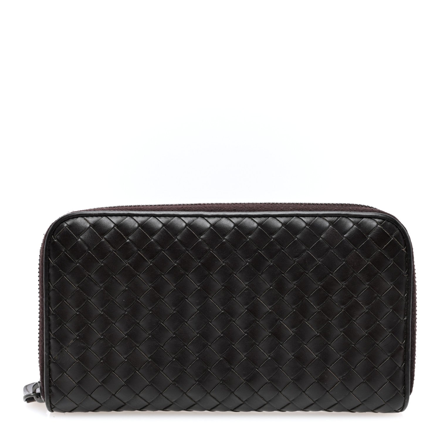 Bottega Veneta Nappa Intrecciato Zip Around Wallet Ebano 1 of 6