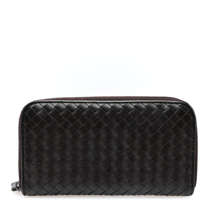 Bottega Veneta Nappa Intrecciato Zip Around Wallet Ebano 1 of 6