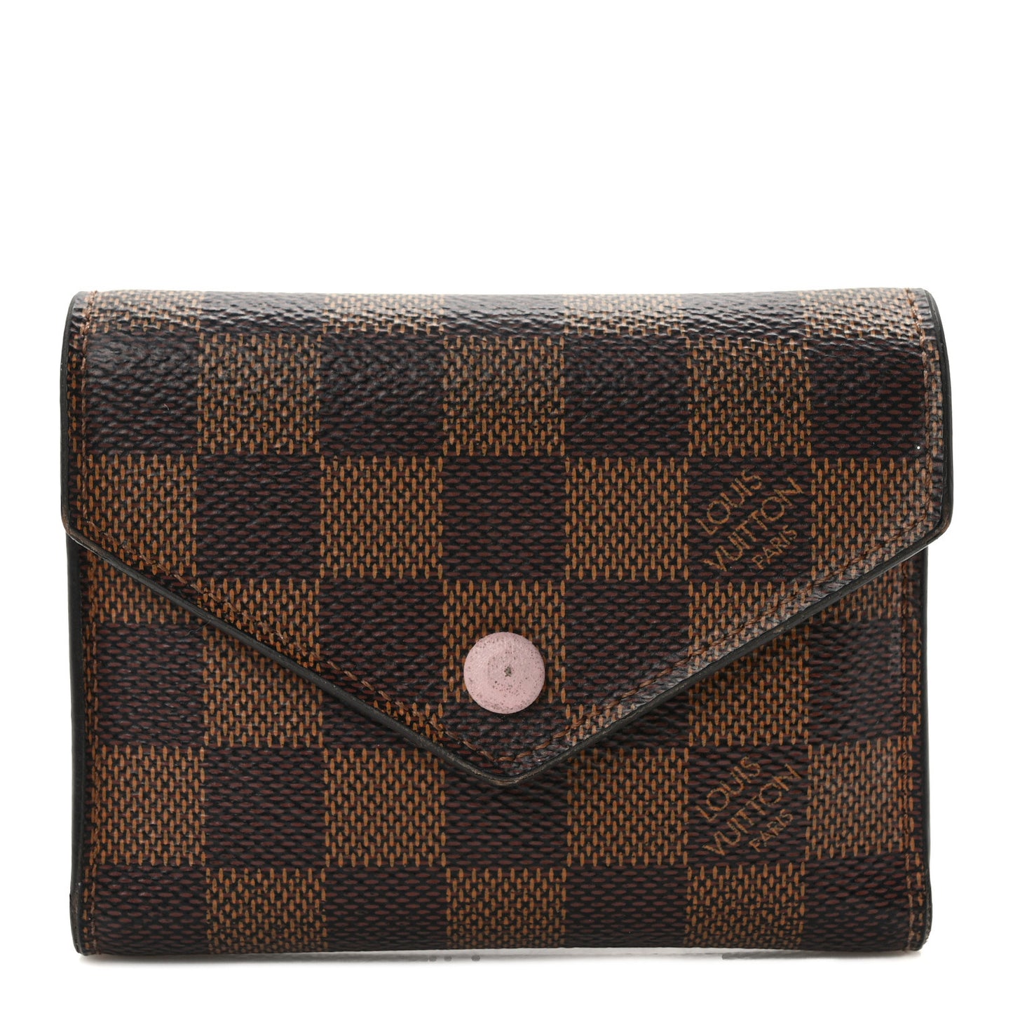 Damier Ebene Victorine Wallet Rose Ballerine