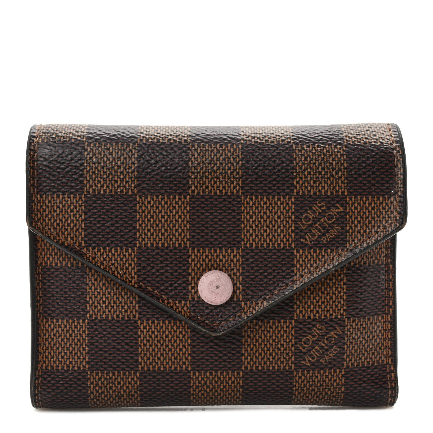 Louis Vuitton Damier Ebene Victorine Wallet Rose Ballerine 1 of 6