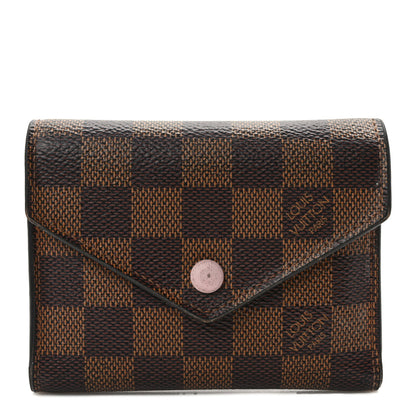 Louis Vuitton Damier Ebene Victorine Wallet Rose Ballerine 1 of 6