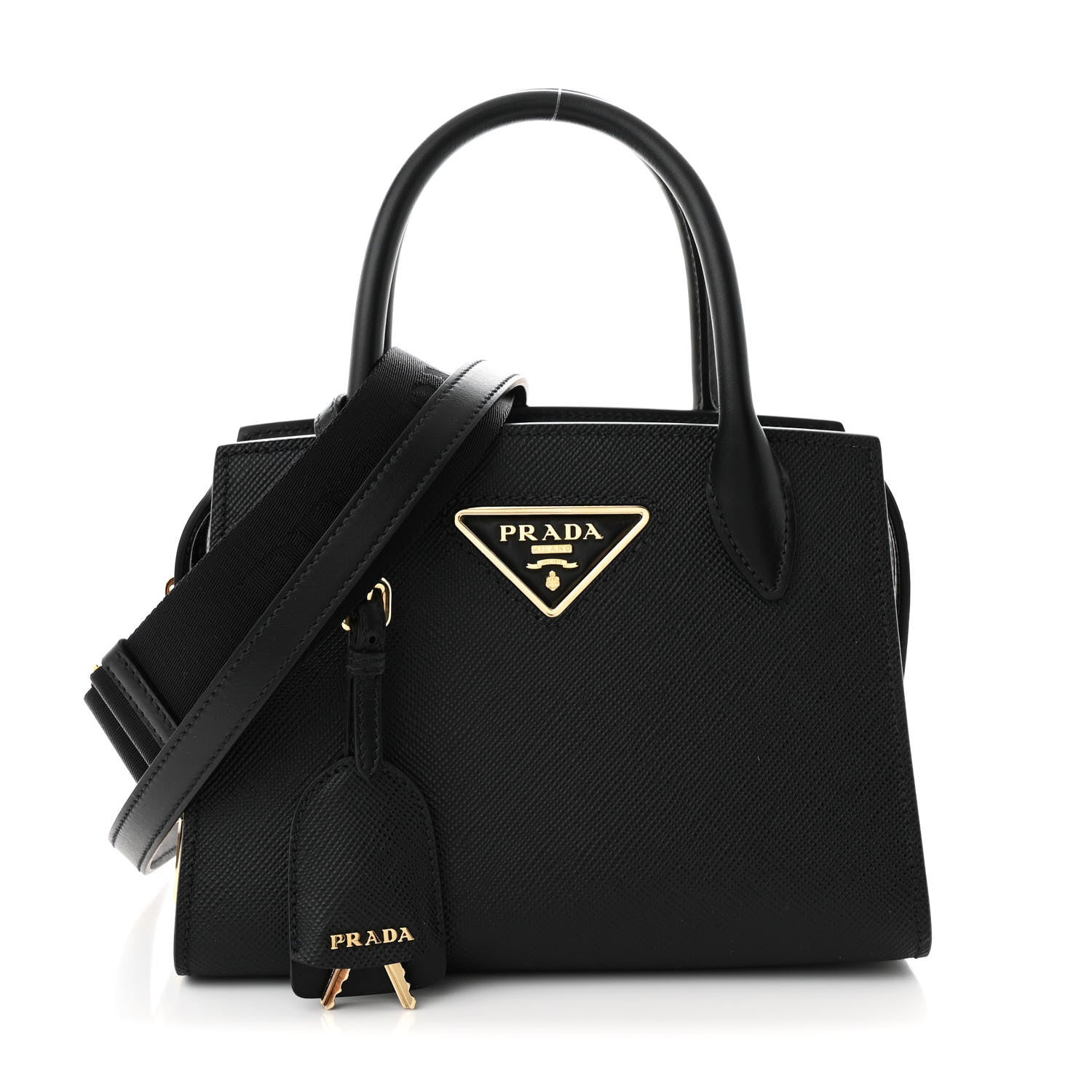 Prada Saffiano Cuir Calfskin Small Kristen Black 1 of 10